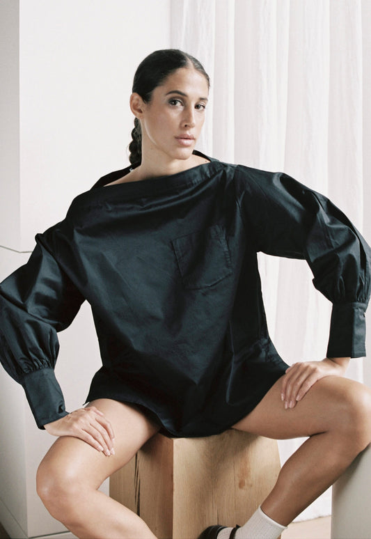 MARI BATEAU top black